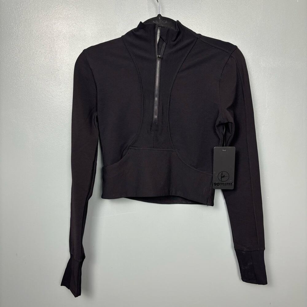NWT Vortex Rib Academy Half Zip Jacket Black Small